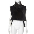 Women's Pure Color Half Collar Furry Waistcoat Women's T-shirt