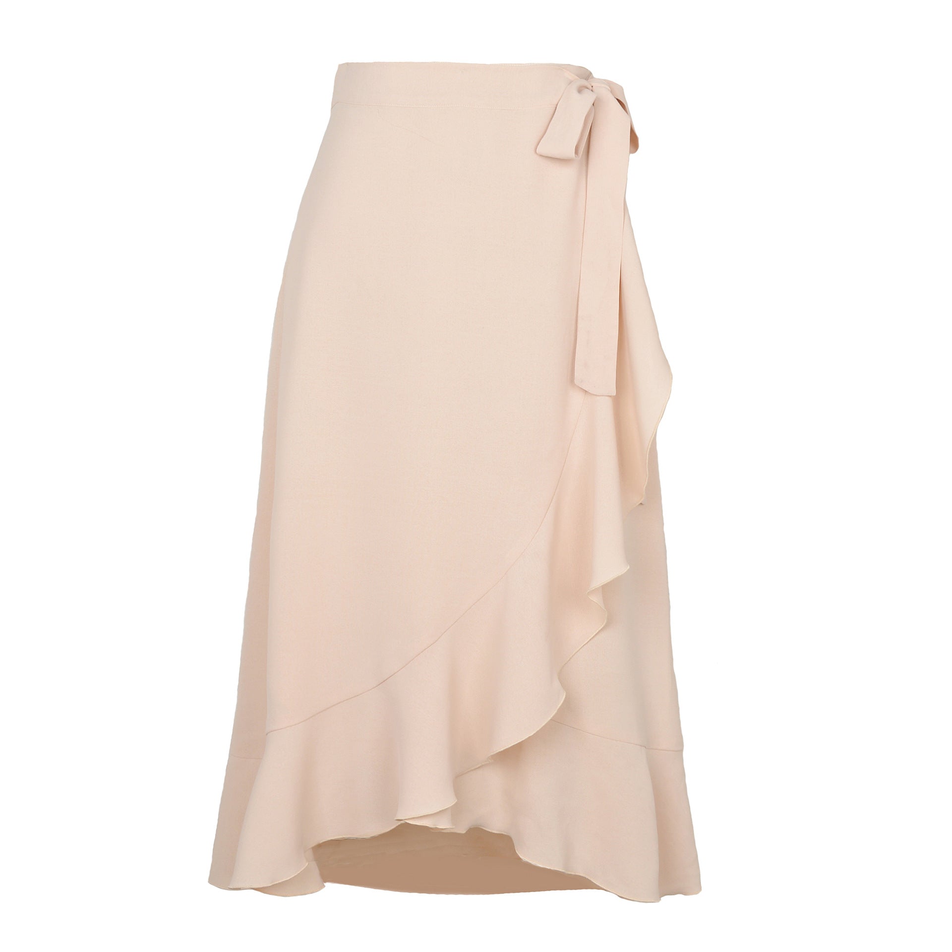 High Waist Wrap Vacation Style Ruffled Irregular Long Skirts