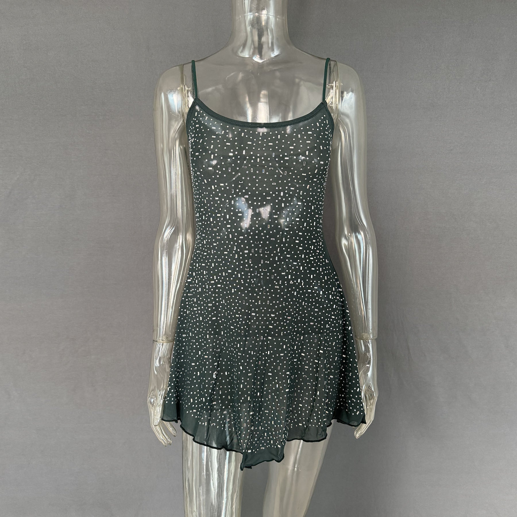 Popular Women's Party Hot Drilling Half Dress