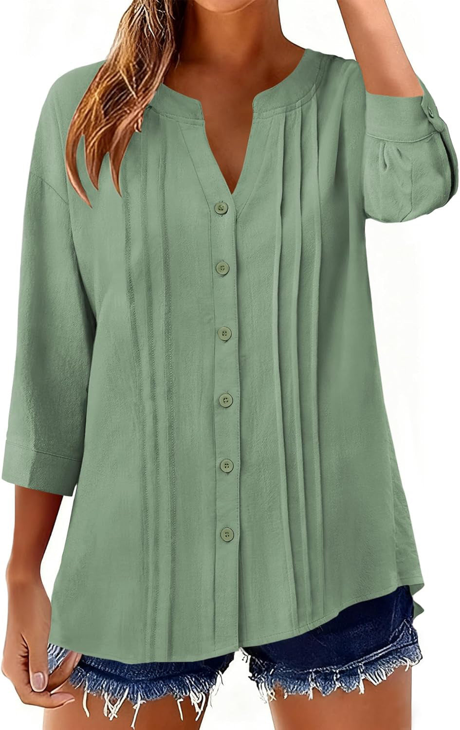 Fashion Casual Solid Color Half-open Collar Women's T-shirt