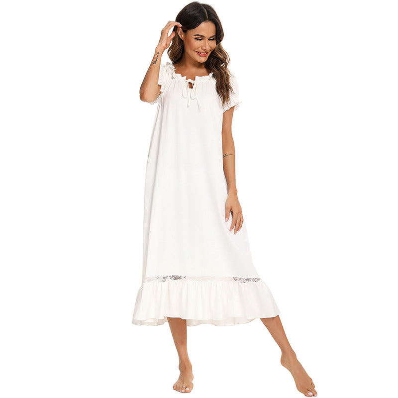 Versatile Women's Pajamas Sleeve Nightdress Comfortable Dress