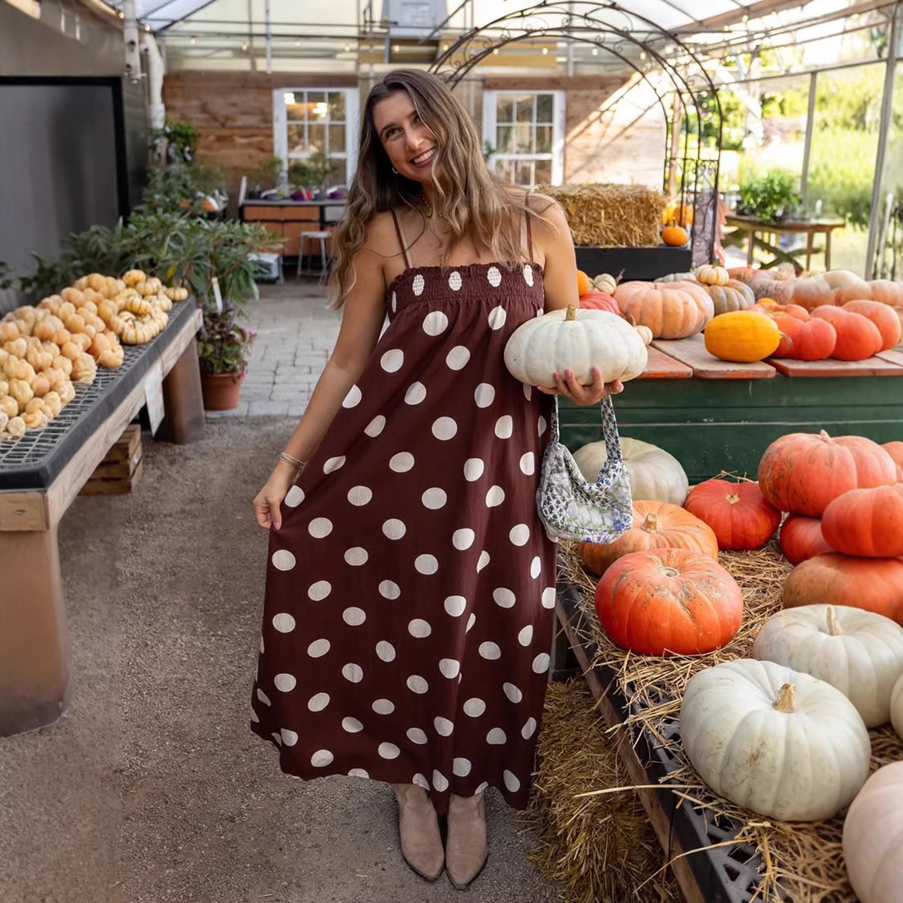 Women's Summer Polka Dot Printed Long For Dress
