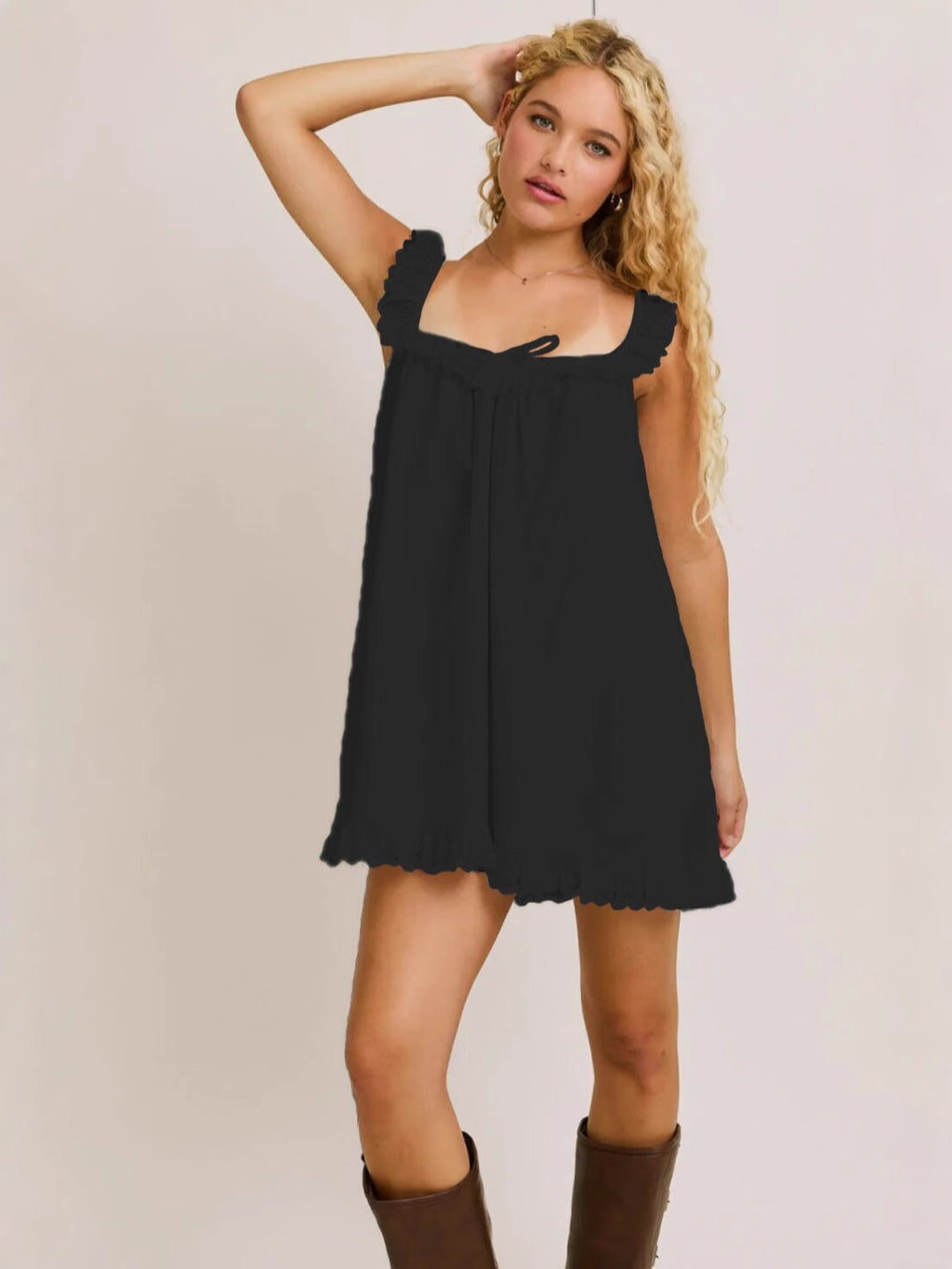 Women's Summer Large Solid Color Lace Retro Dress