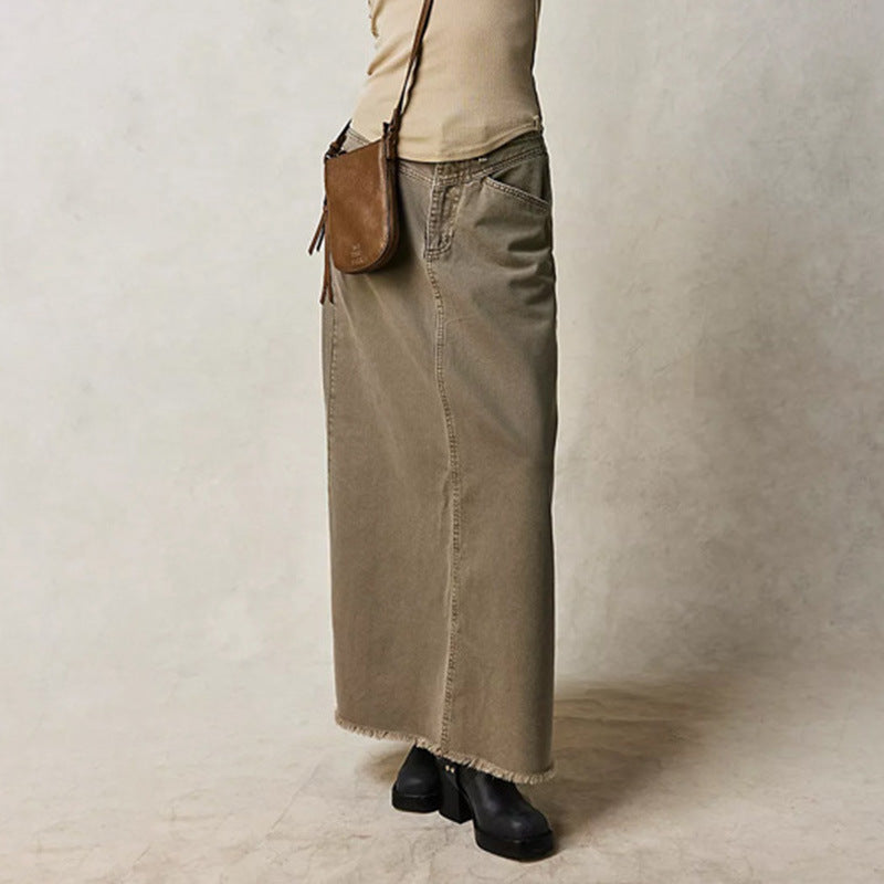Women's Summer Loose Straight Casual Denim Skirt