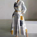 Commuting Fashion Collar Lining Elastic Waist Large Dress