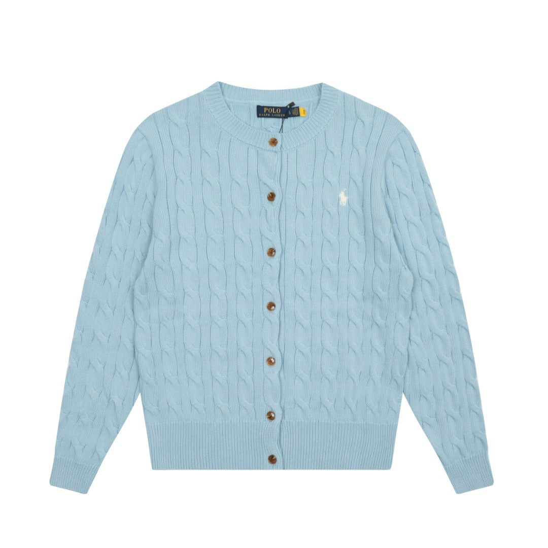 Women's & Men's Ruff Round Neck Solid Color Pony Women's Sweater