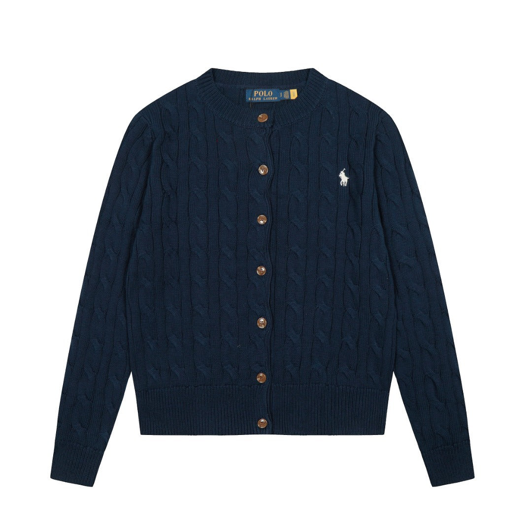Women's & Men's Ruff Round Neck Solid Color Pony Women's Sweater