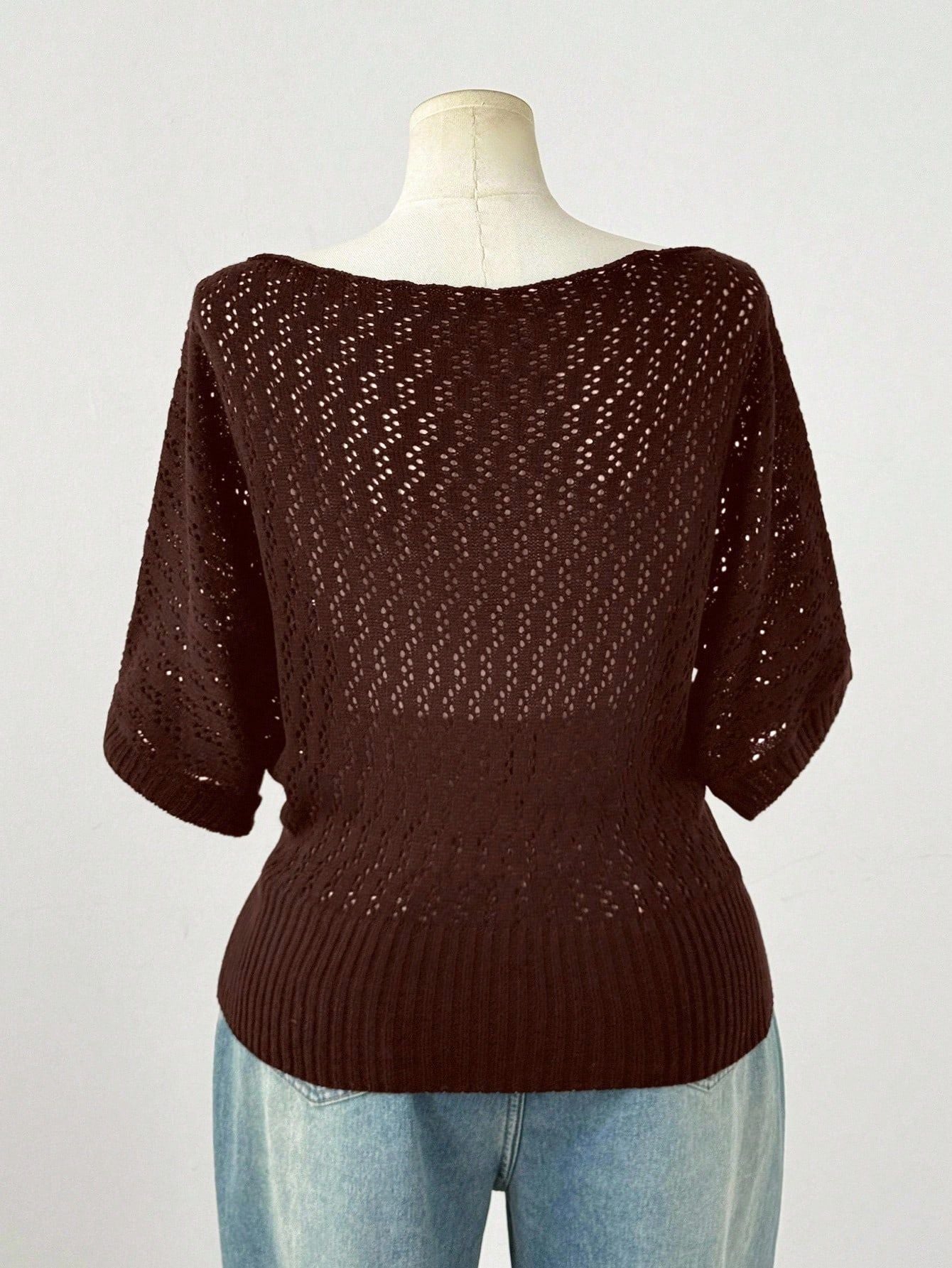 Women's French Style High-grade Hollow Wool Summer Slim Sweaters