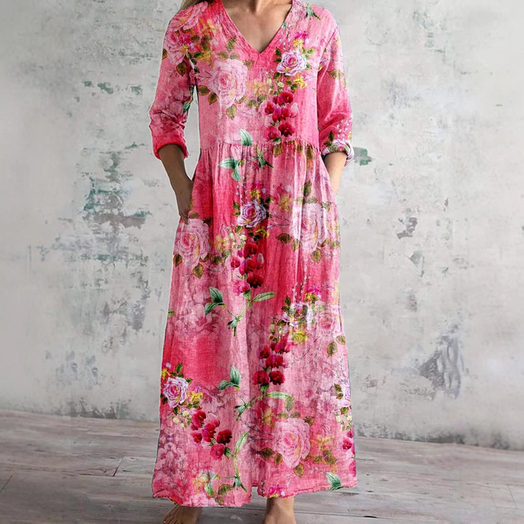 Women's Printed Summer City Casual Loose Dress