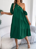 Women's Sleeve Casual Loose Lotus Leaf Large Dress