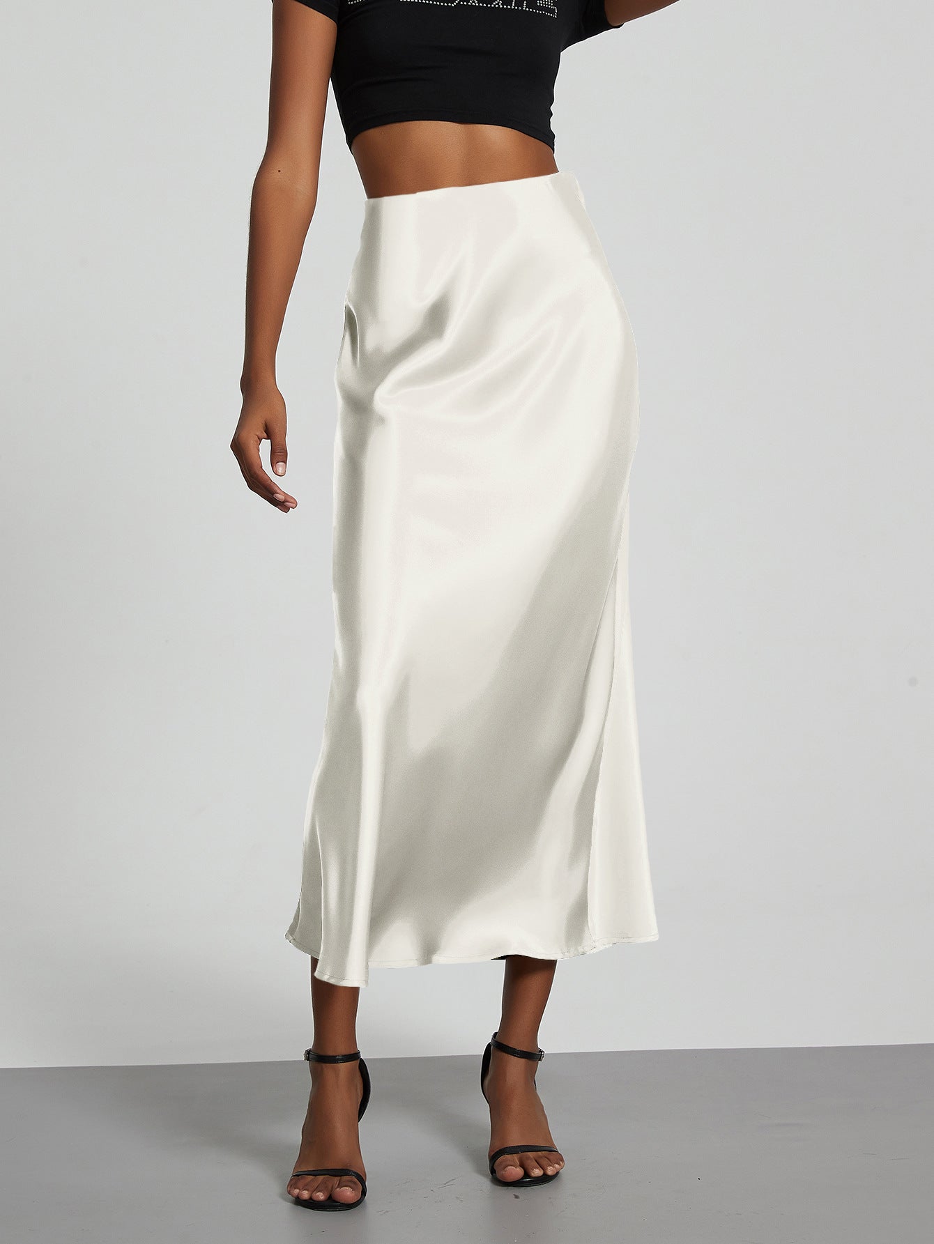 Classic Durable Slouchy Women's Elegant Satin Skirt