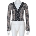 Women's Sexy Lace Deep V Long-sleeved Autumn Hot Tops