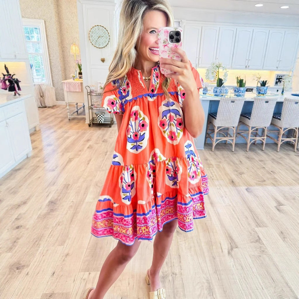 New Comfortable Trendy Summer Smocking Lace Dress