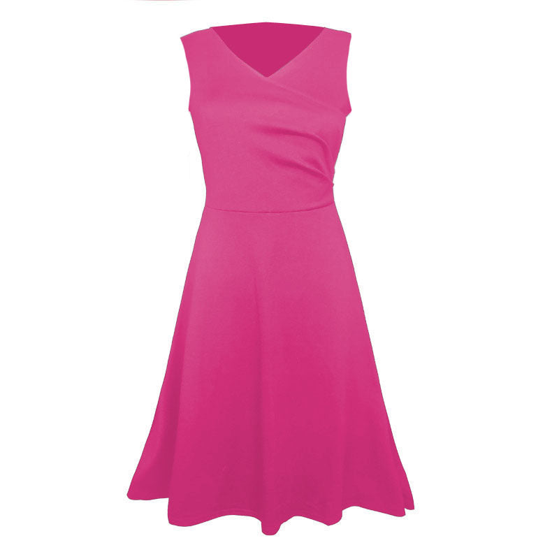 Women's Autumn Sleeveless Black Large Swing Dress