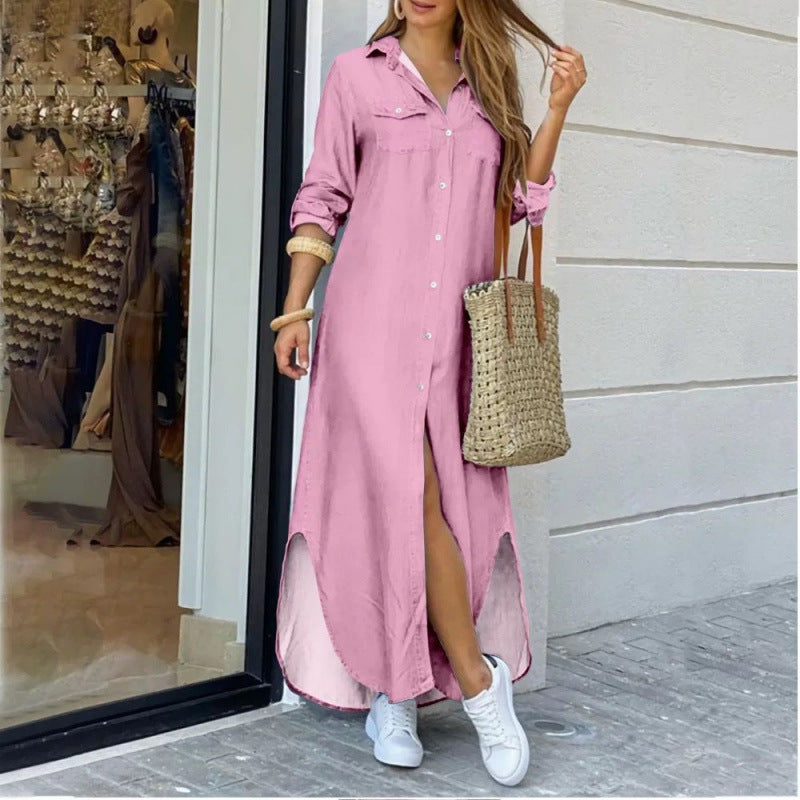 Creative Women's Fashion Sexy Print Shirtdress Dress
