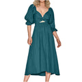 Women's Elegant Half Sleeve Front Back Wearable Dress
