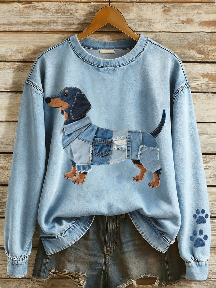 Digital Printing Cartoon Round Neck Long Sleeve Women's T-shirt
