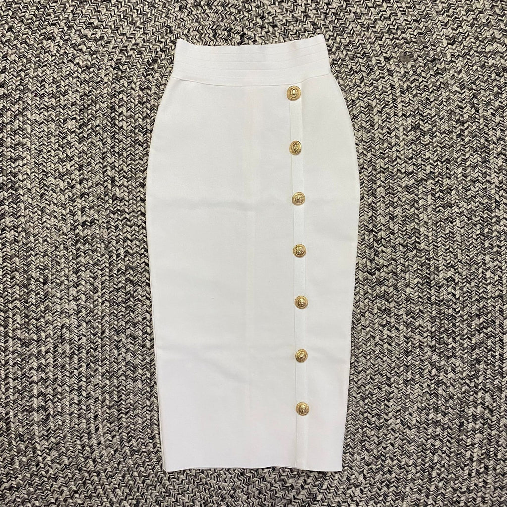Women's Colors Bandage Sexy Tight Metal Buckle Skirts