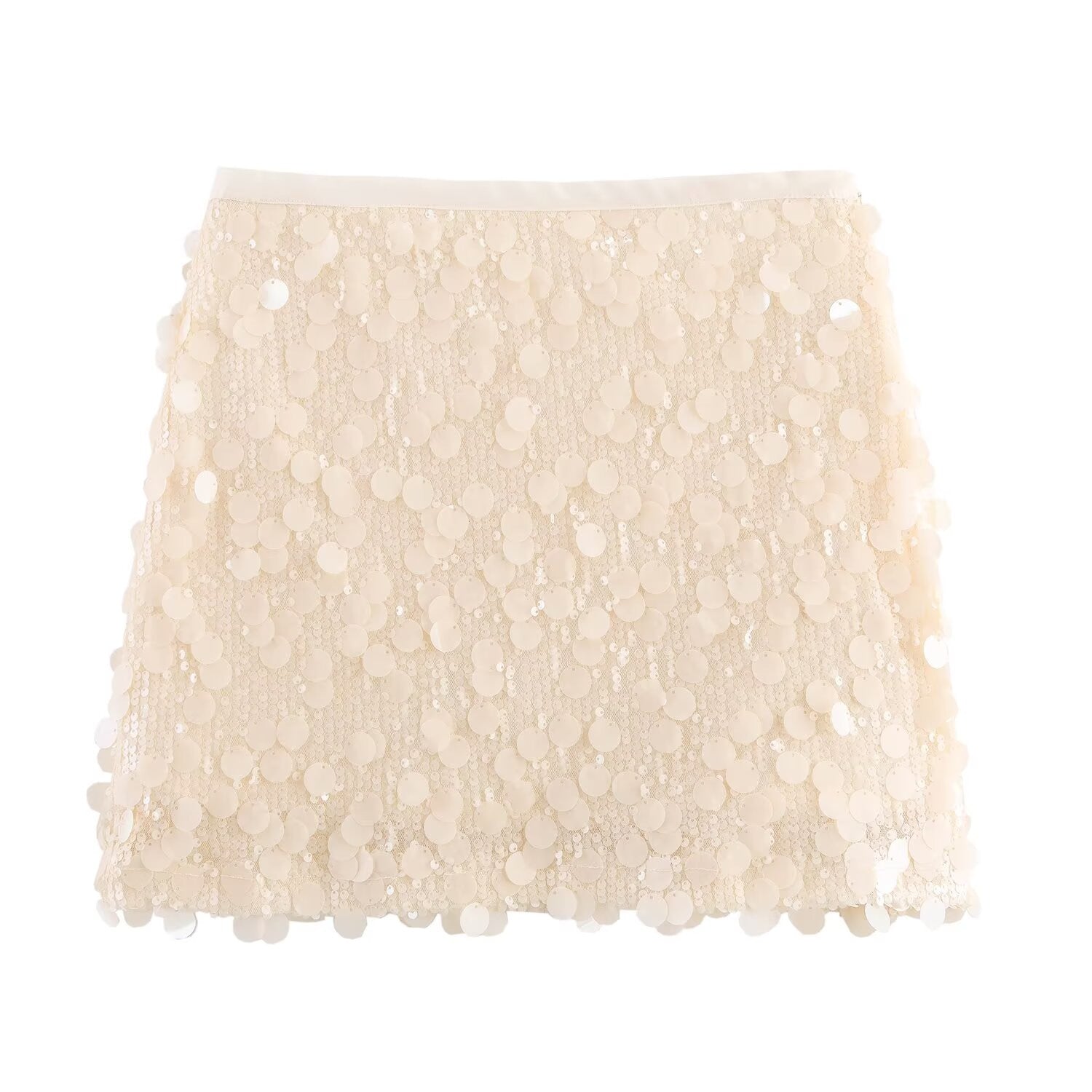 Slouchy Women's High Waist Sequins Mini Skirt
