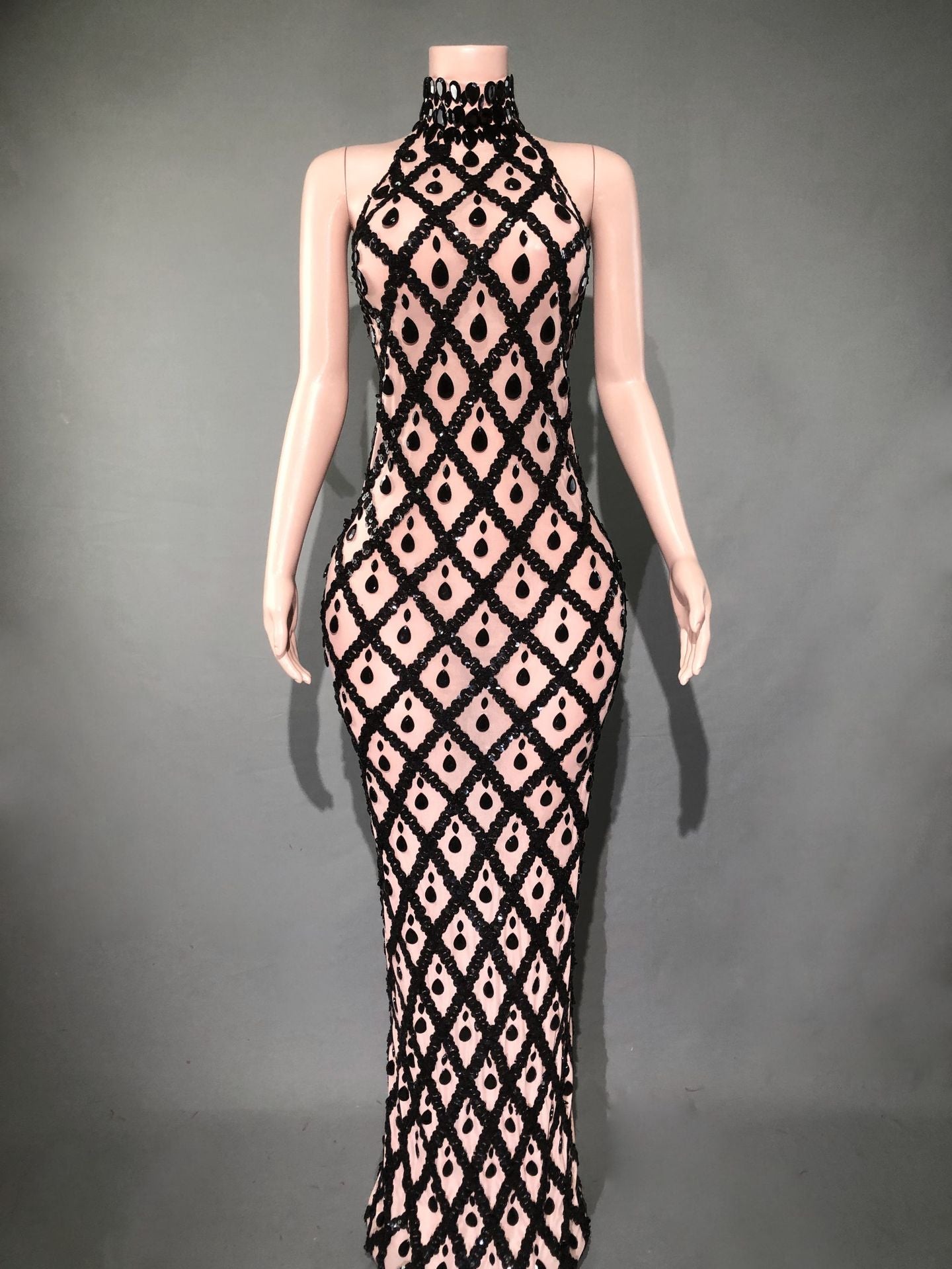 Graceful Women's Shiny Rhinestone Party Formal Dress