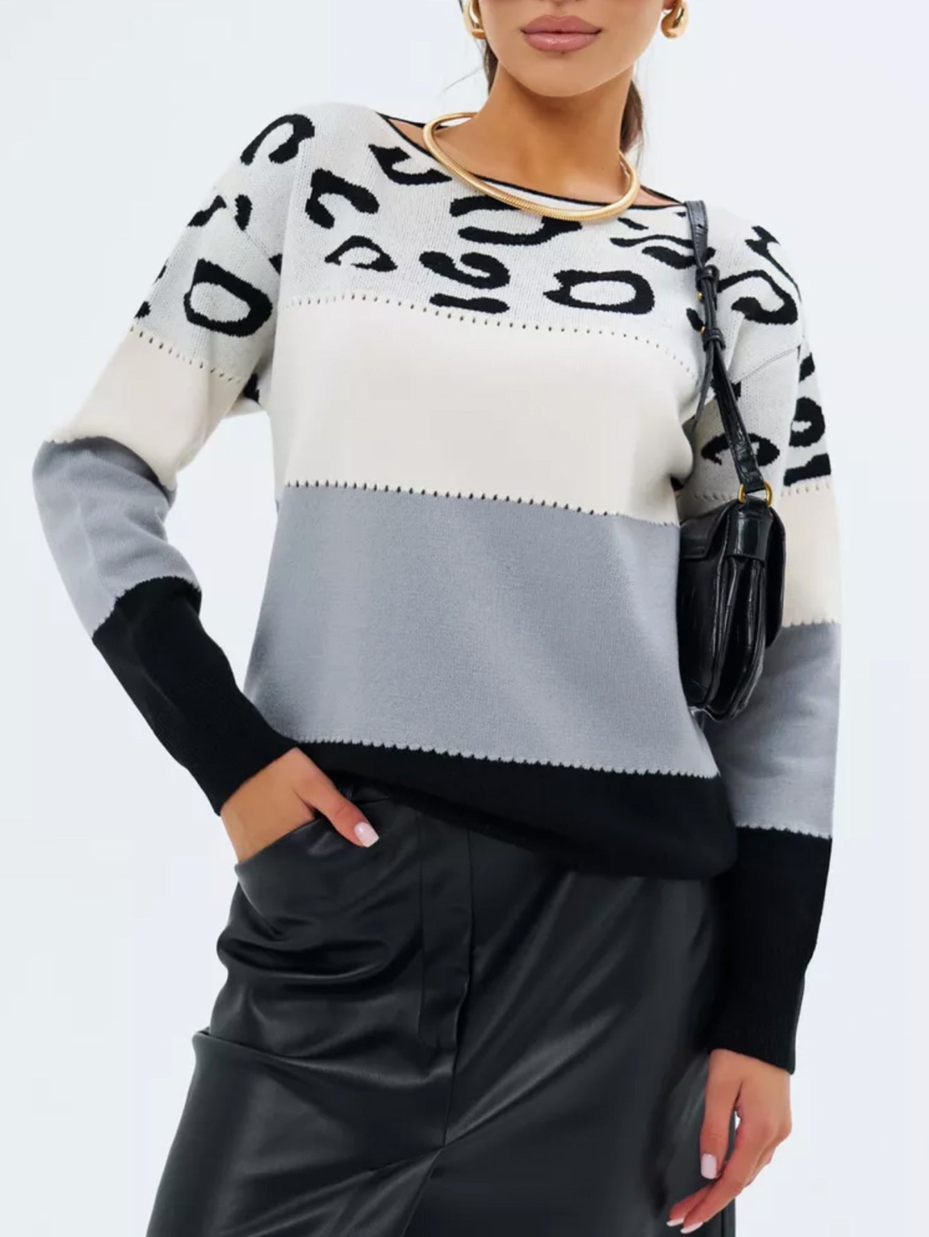 Women's Crew Neck Casual Pullover Long Sleeve Bottoming Women's Sweater
