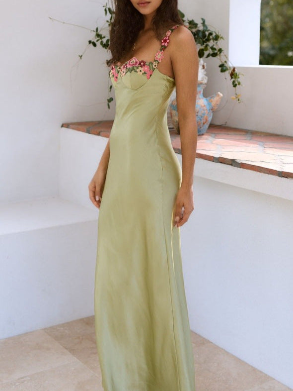 Strap Lace Satin French Minority Pure Hot Dress