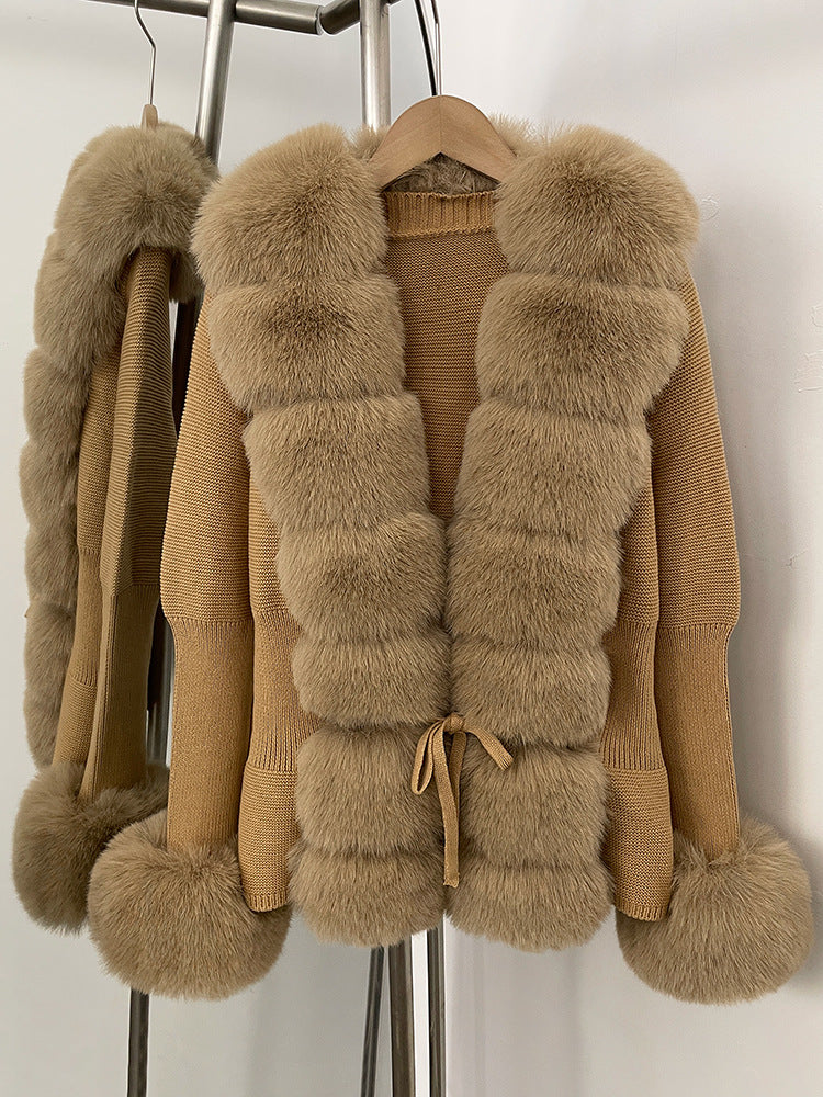 Fashion Beautiful Women's Fur Imitation Fox Coats