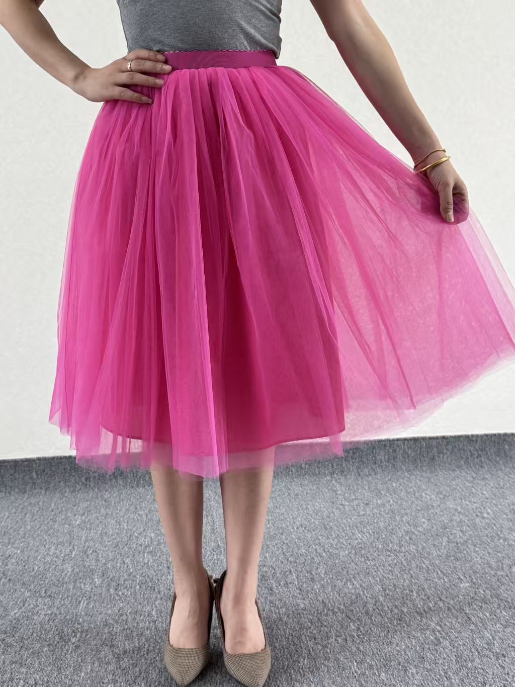 Women's High Waist Mesh Pettiskirt Adult Skirts