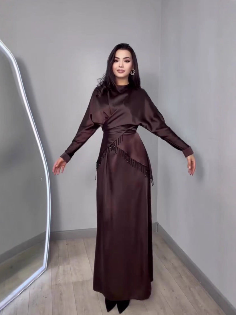 Winter Elegant Graceful Long Sleeve Silky Suits