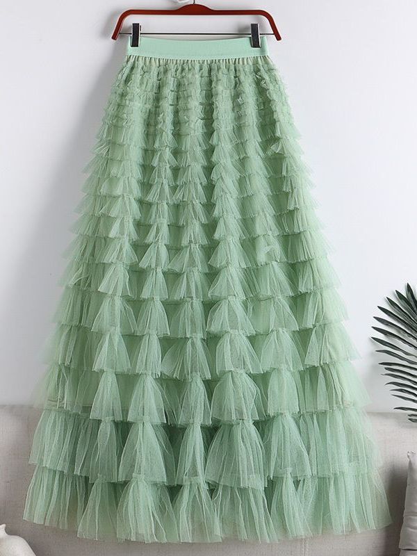 Women's Net Falbala Temperament Summer Dress Figure Flattering Skirts