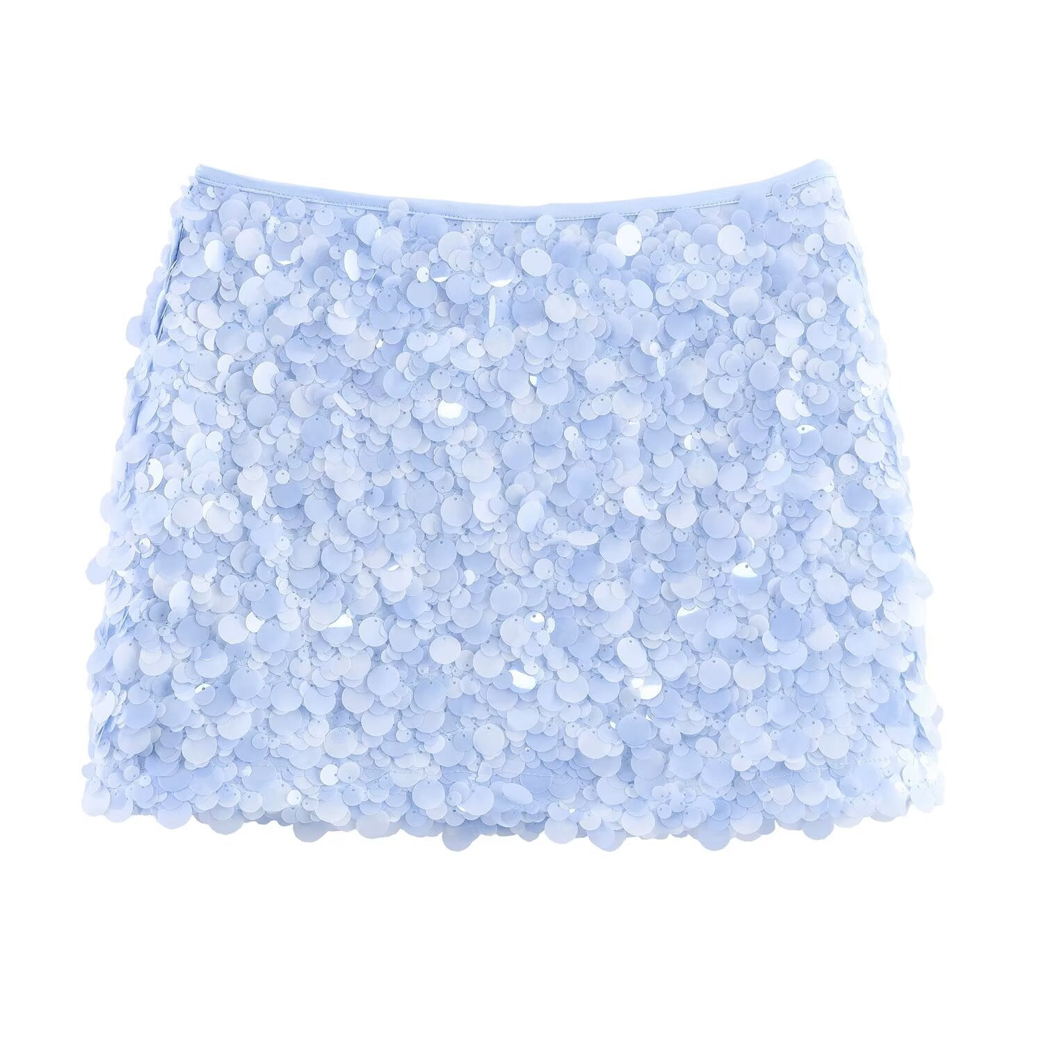 Slouchy Women's High Waist Sequins Mini Skirt