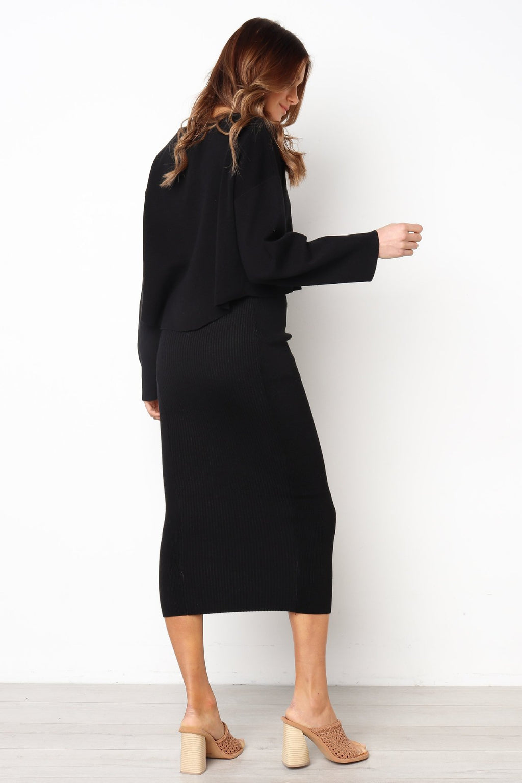 Lower Sunken Stripe Striped Sexy High Skirt