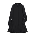 Women's Fashion Design Pleated Stitching Long Sleeve Shorts