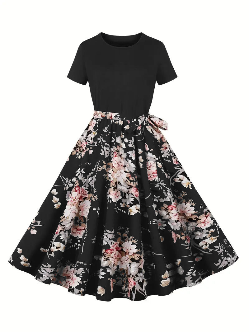 Women's Chinese Style Retro Stitching Elegant Dress