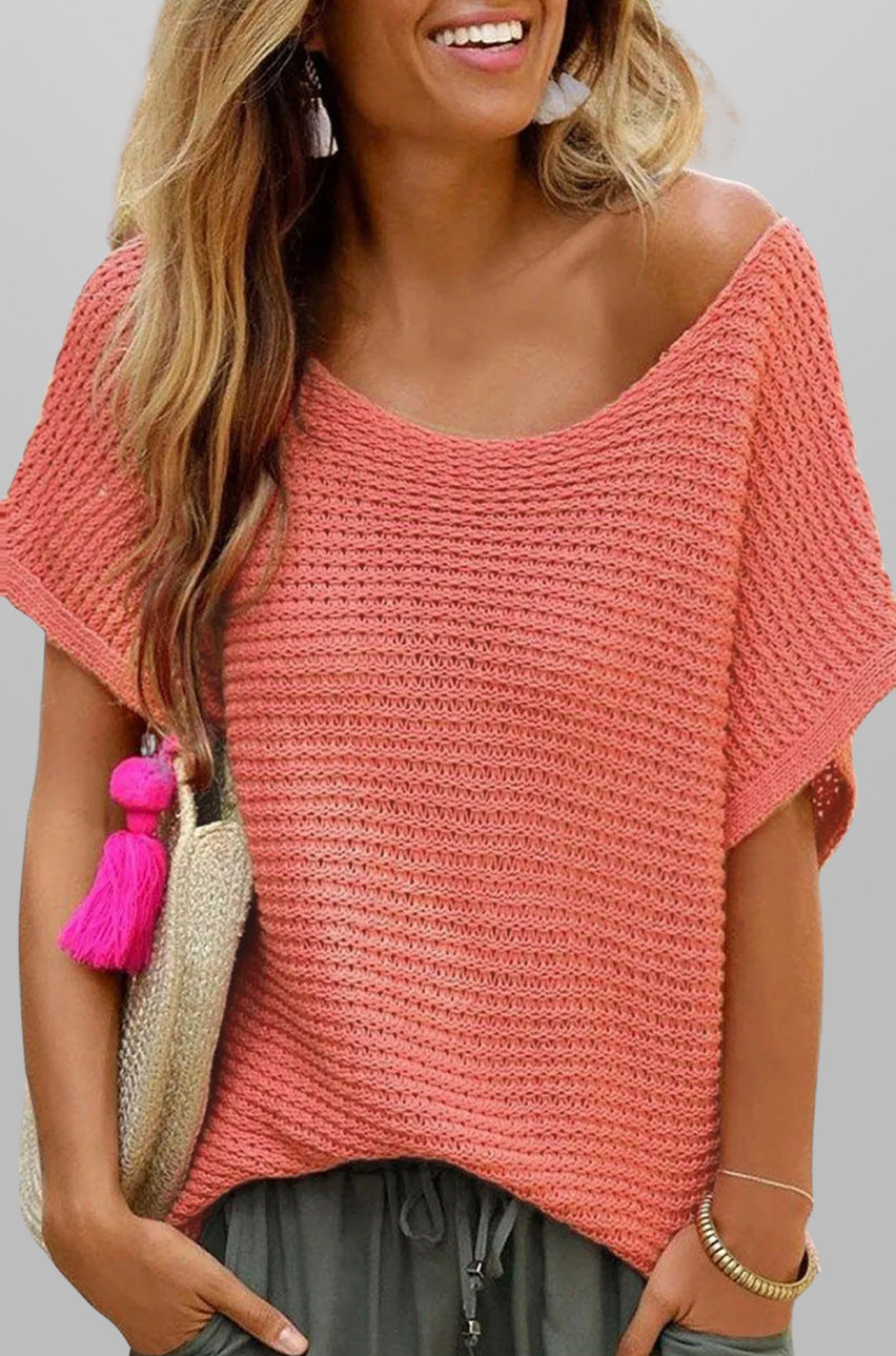 Women's Summer Fashion Casual Round Neck Solid Color Shorts