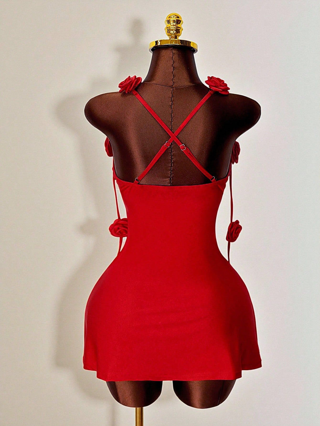 Women's Knitted Backless Three-dimensional Flower Suspender Dress