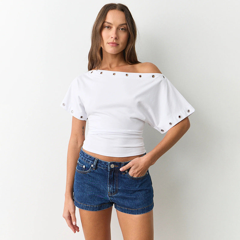 Cool Versatile Women's Solid Color Commute Women's T-shirt