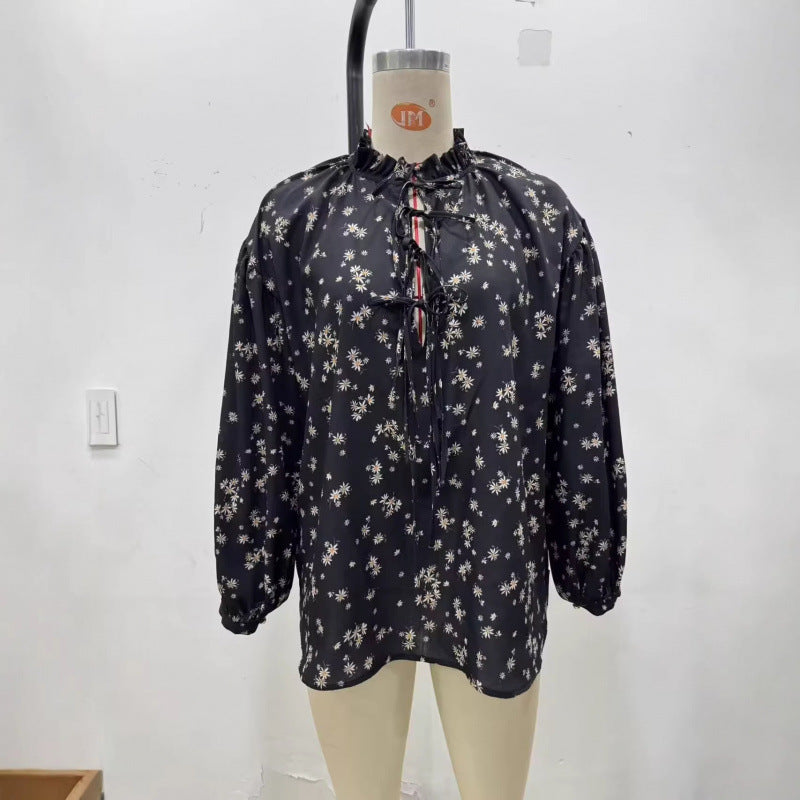 Women's Spring Fashion French Little Daisy Floral Blouse