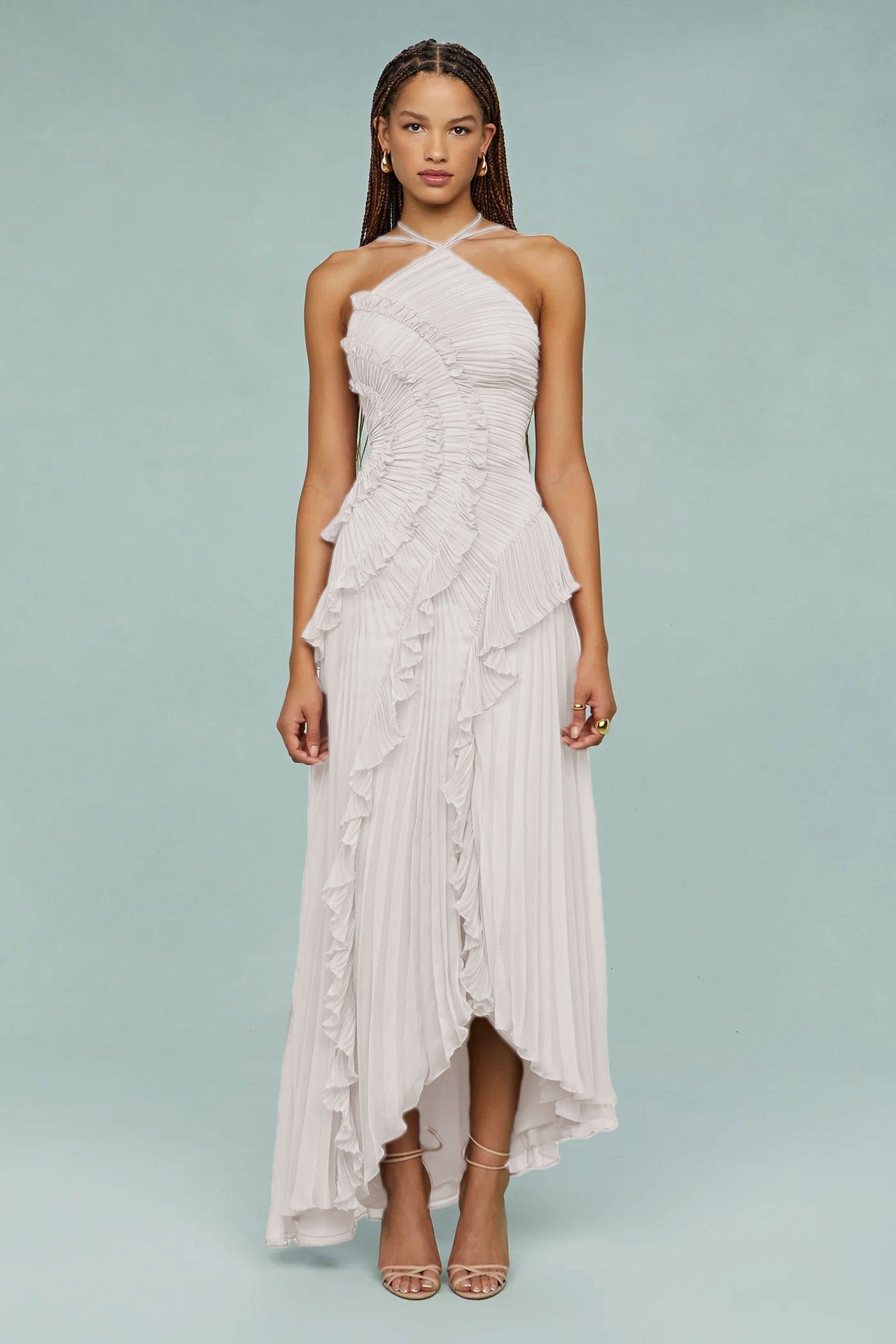 Women's Summer Fashion Pleated Halter Sexy Tube Dress