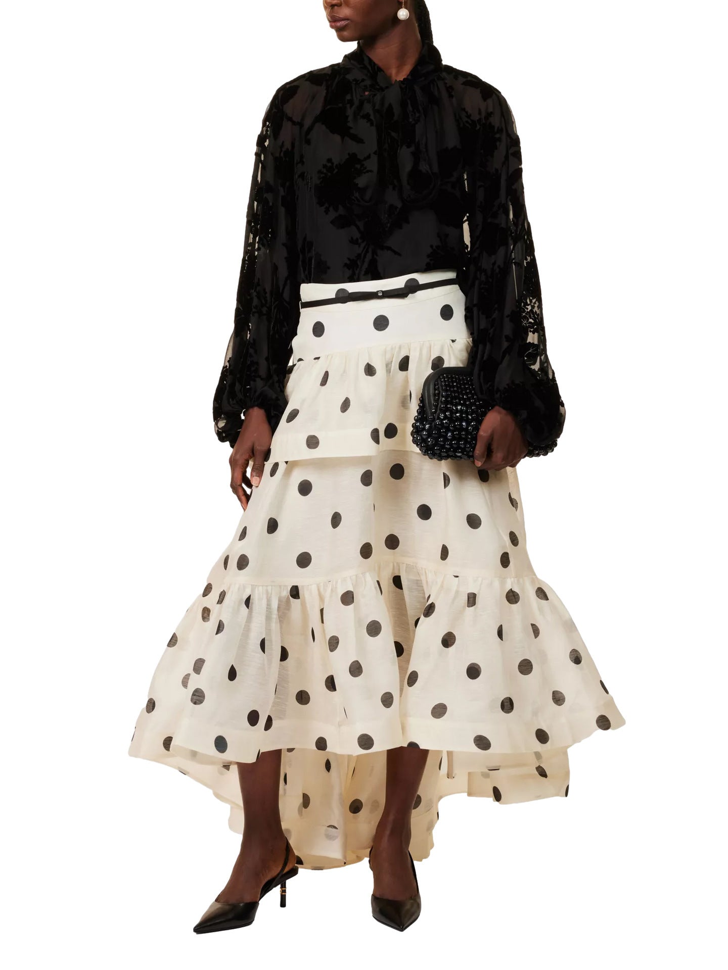 Women's Casual Fashion Wave Ruffled Tiered Dress Excluding Skirt