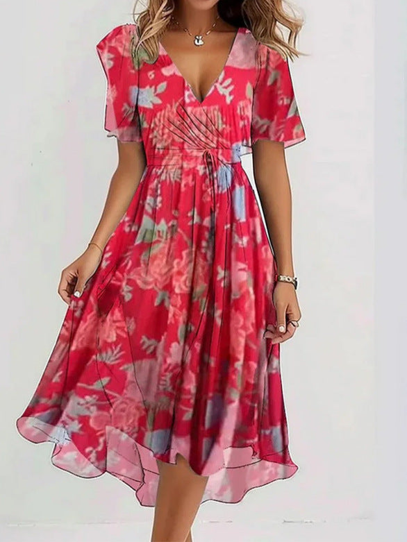Women's Summer Loose Casual Floral Printed Dress