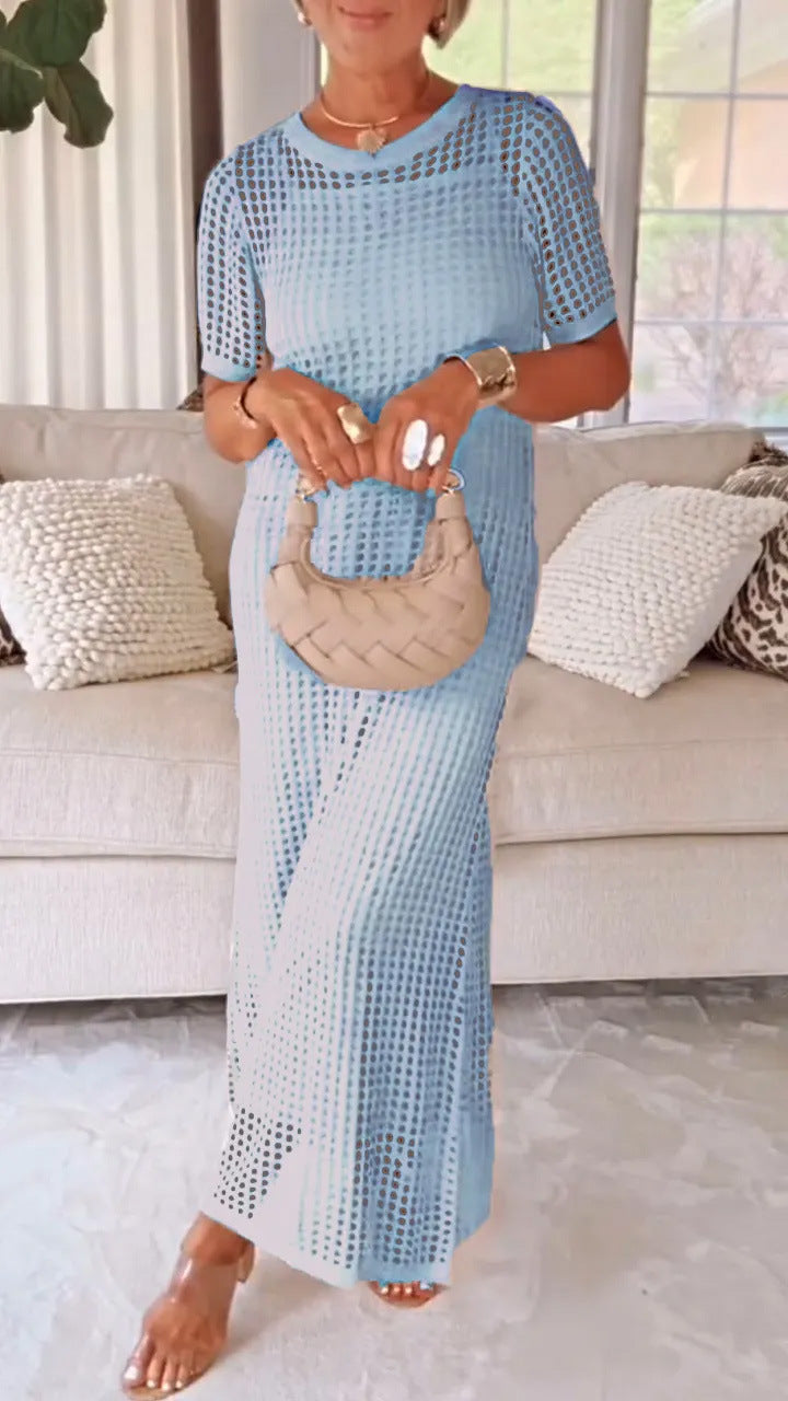 Versatile Elegant Women's Round Neck 5-point Dress