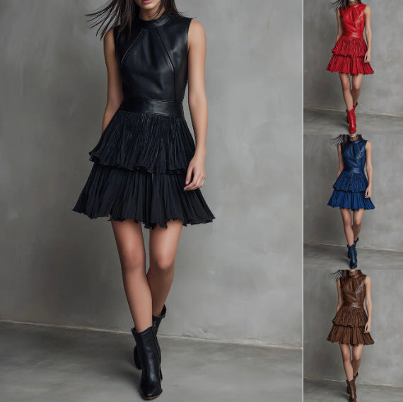 Classy Comfortable Elegant Stylish Women's Leather Dress