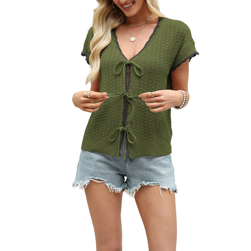 Innovative Women's Color Matching Fashion Sleeve Women's T-shirt