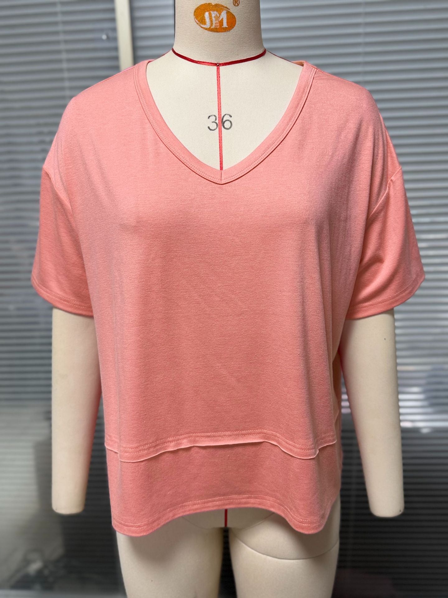 Women's Solid Color Half Sleeve Hem Stitching Women's T-shirt