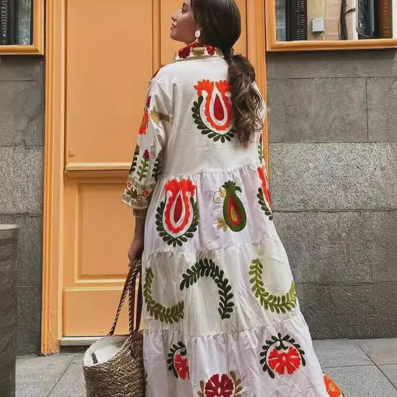 Attractive Durable Women's Positioning Printed Long Dress