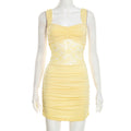 Women's Sexy Solid Color Lace Stitching Sleeveless Dress