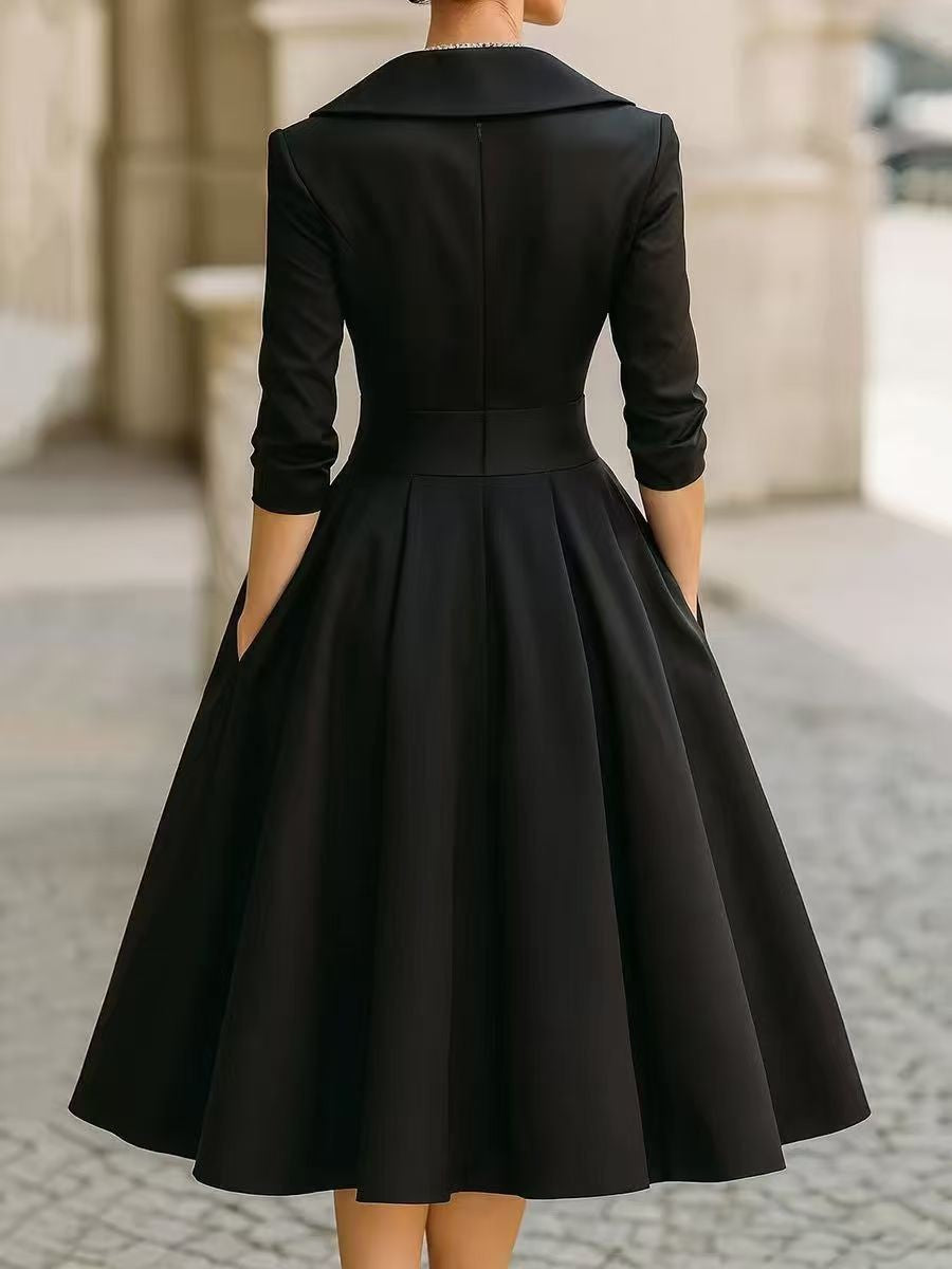 Hour Large Hem Slimming Long Sleeve Dress