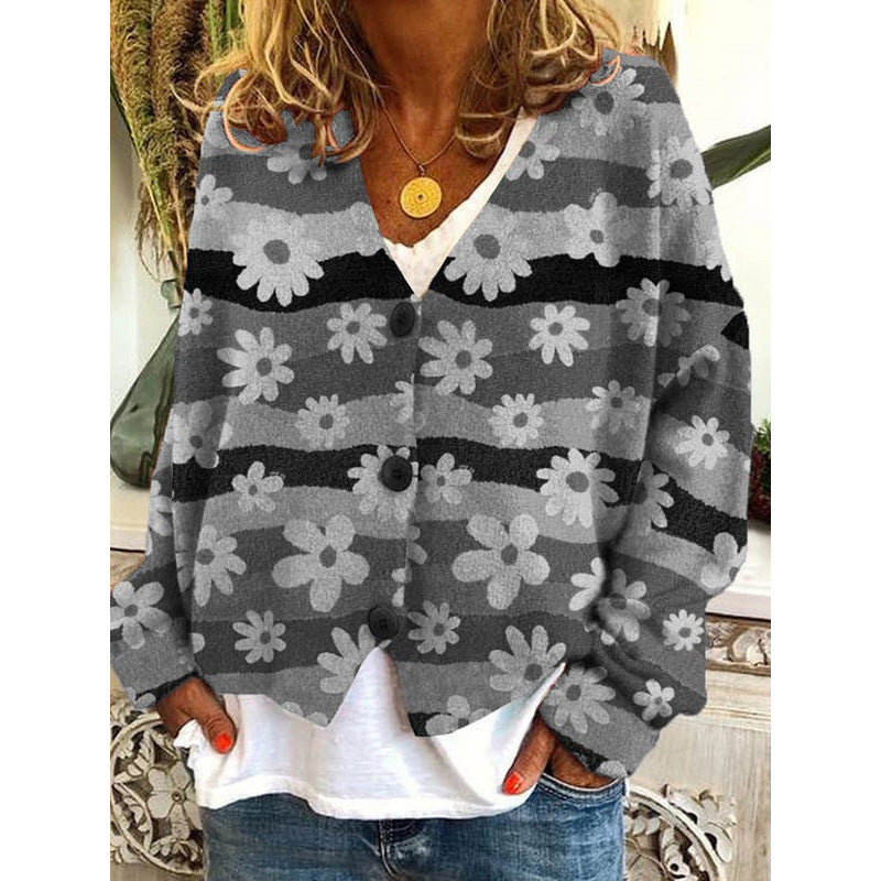 Cool Christmas Abstract Printing Casual Cloak Sweaters