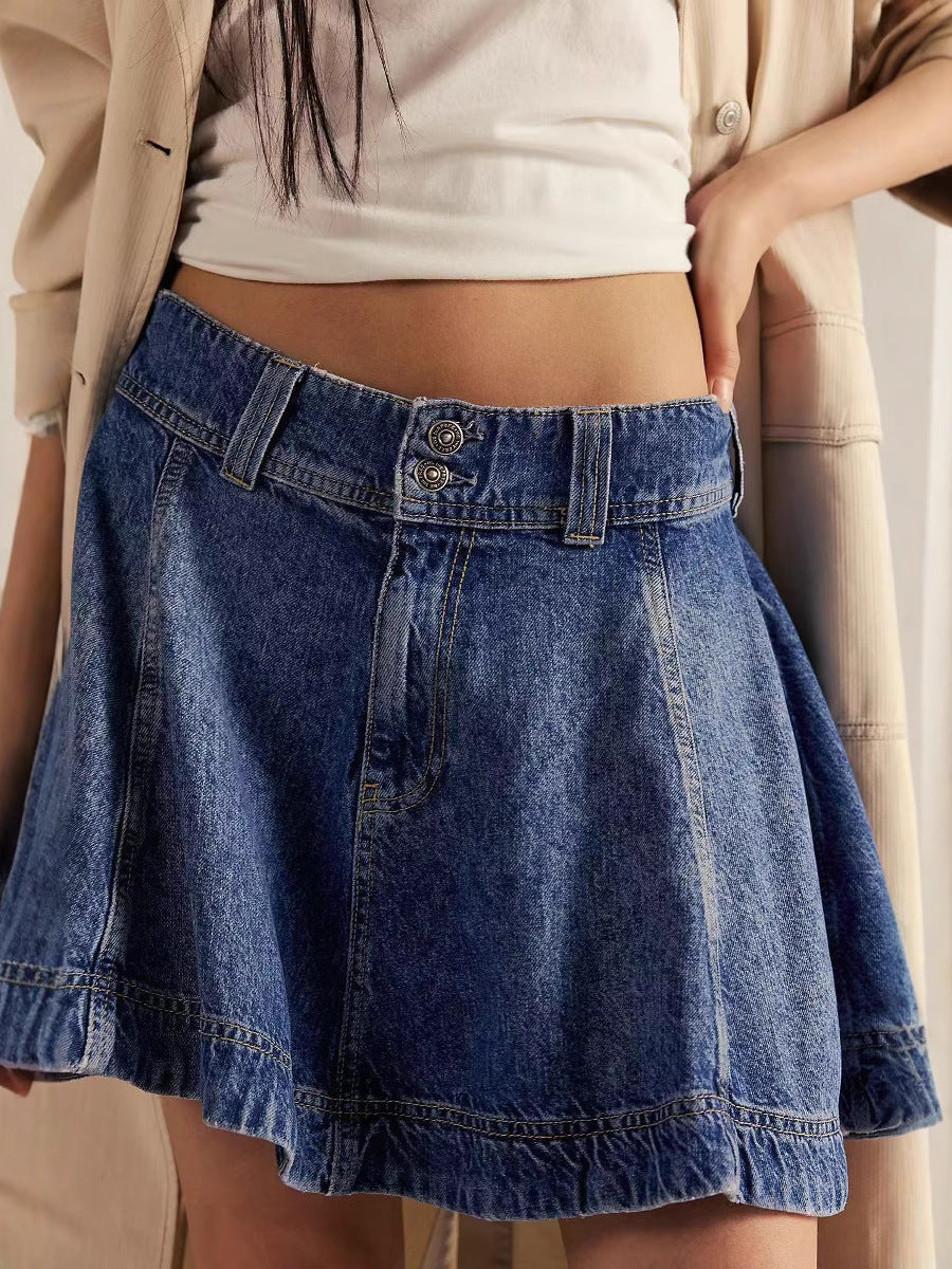 Women's Summer Denim Fashionable High Waist Skirt